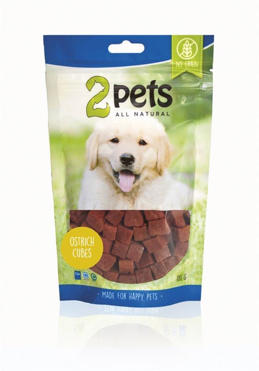 2pets Dogsnack Ostrich Cubes - Handla på Gaston