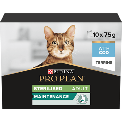 PURINA PRO PLAN Adult STERILISED MAINTENANCE Terrine med torsk - Handla på Gaston