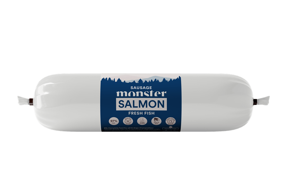 Monster Dog Sausage Salmon - Handla på Gaston