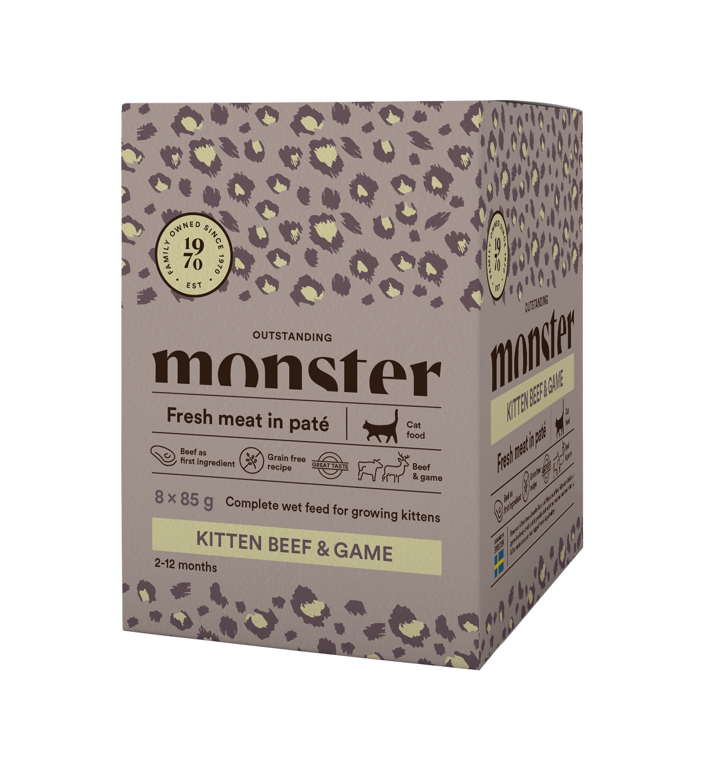 Monster Cat Pouches Kitten Beef/ Game - Handla på Gaston
