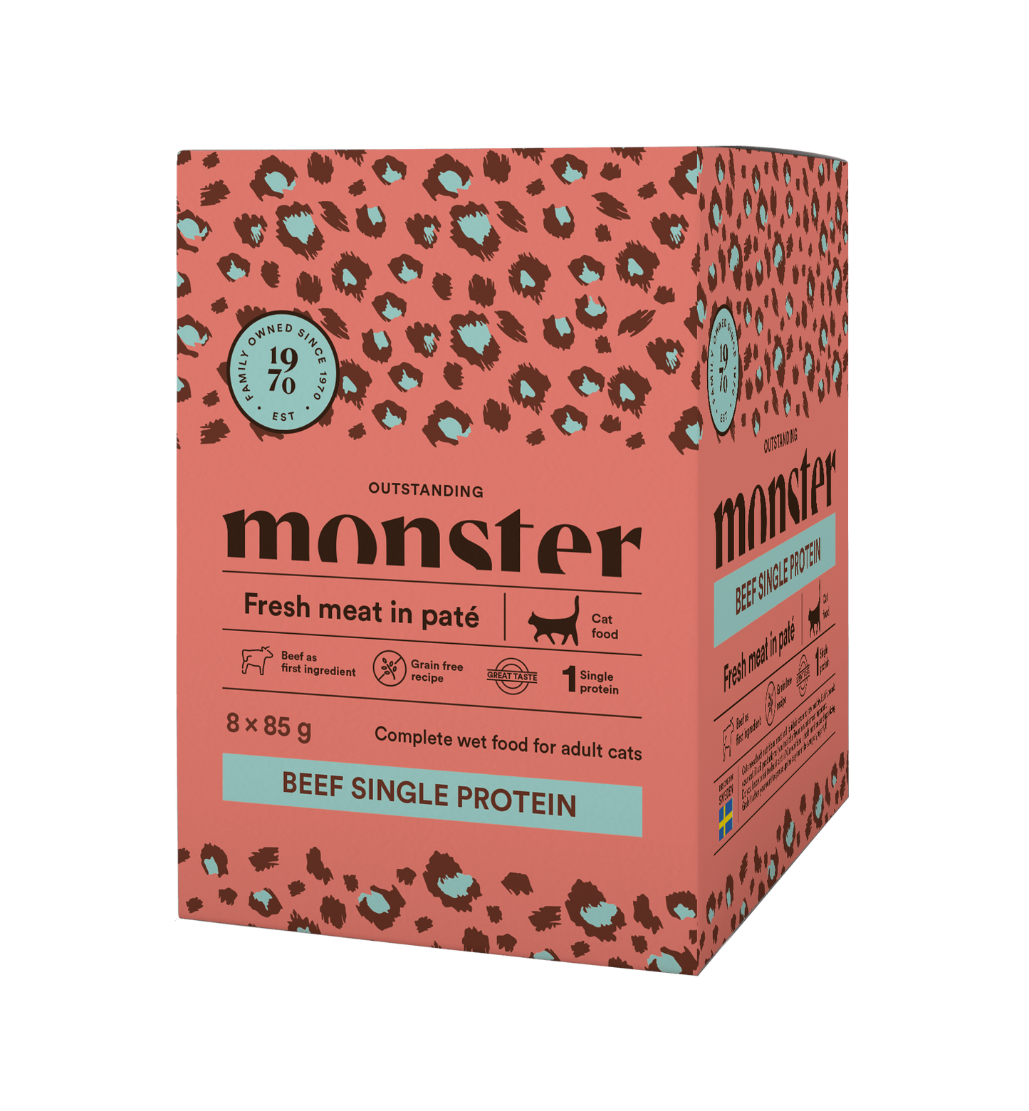 Monster Cat Pouches Adult Beef - Handla på Gaston