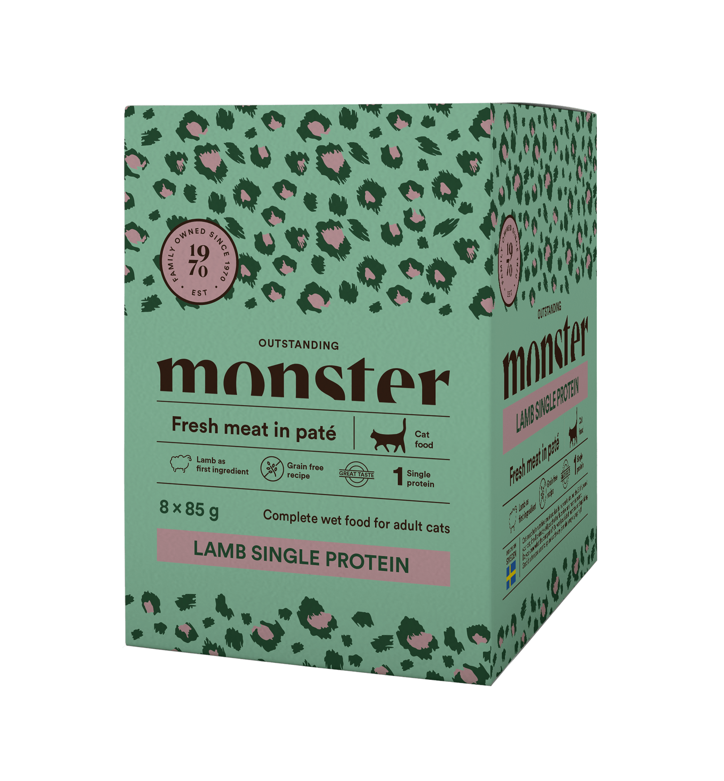 Monster Cat Pouches Adult Lamb - Handla på Gaston