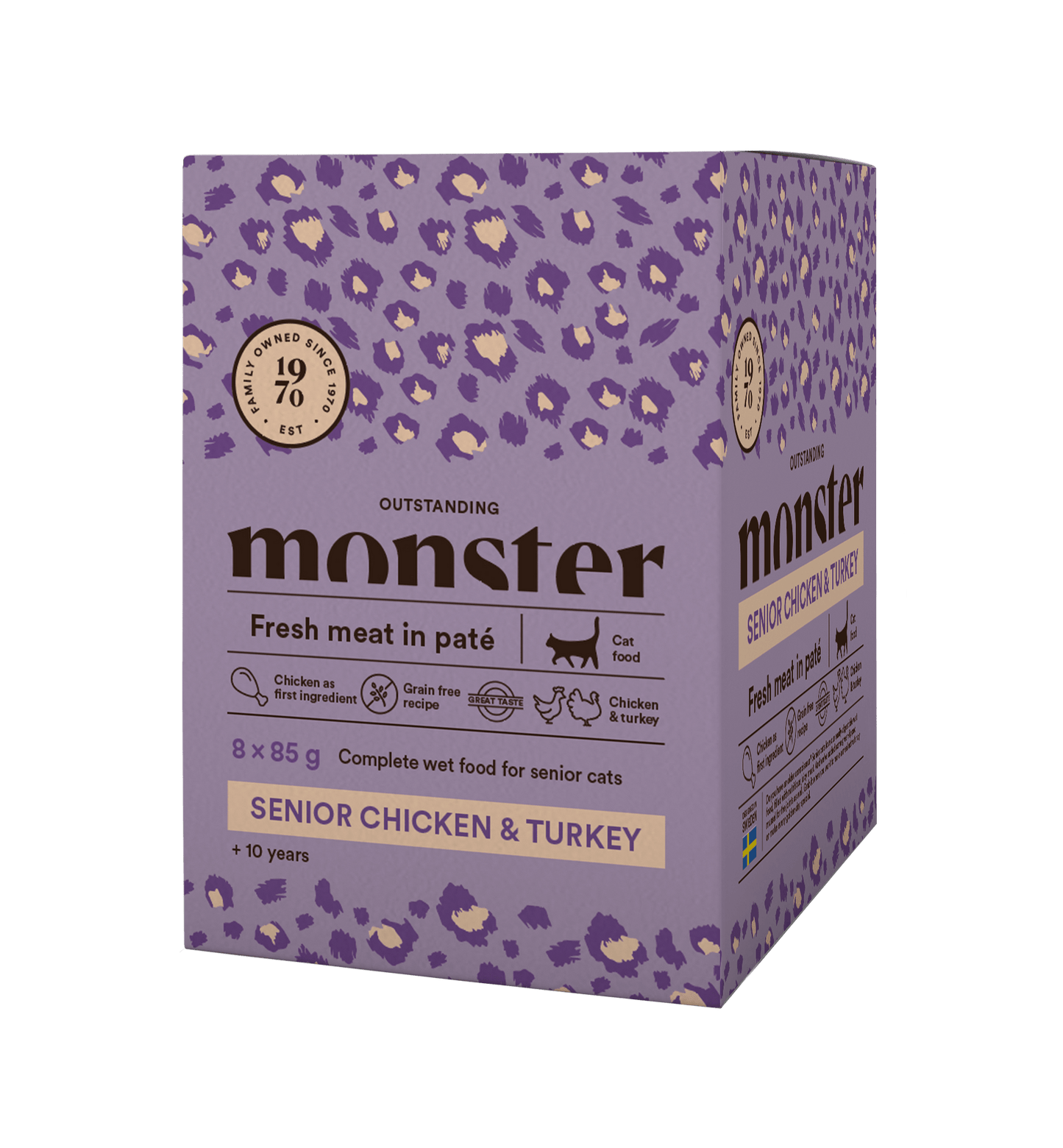 Monster Cat Pouches Senior Chicken/Turkey - Handla på Gaston