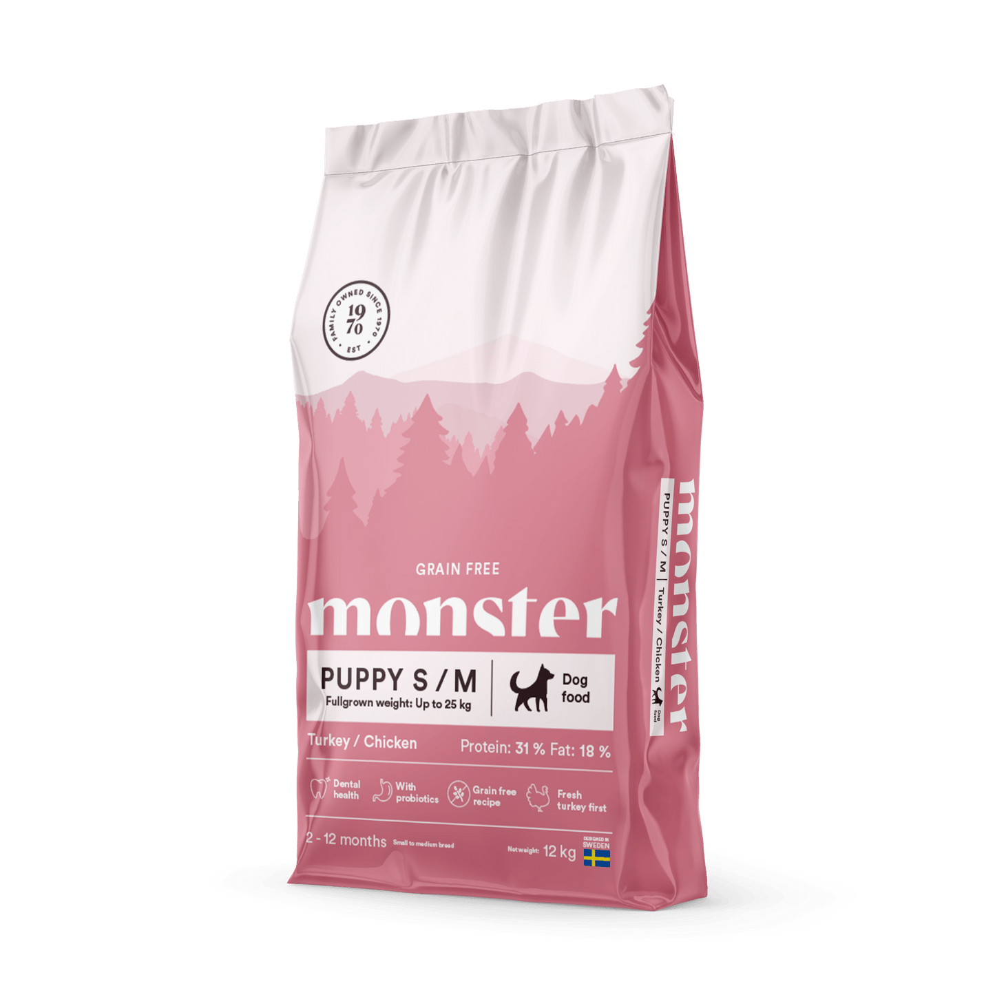 Monster Dog Grain Free Puppy S/M Turkey/Chicken - Handla på Gaston