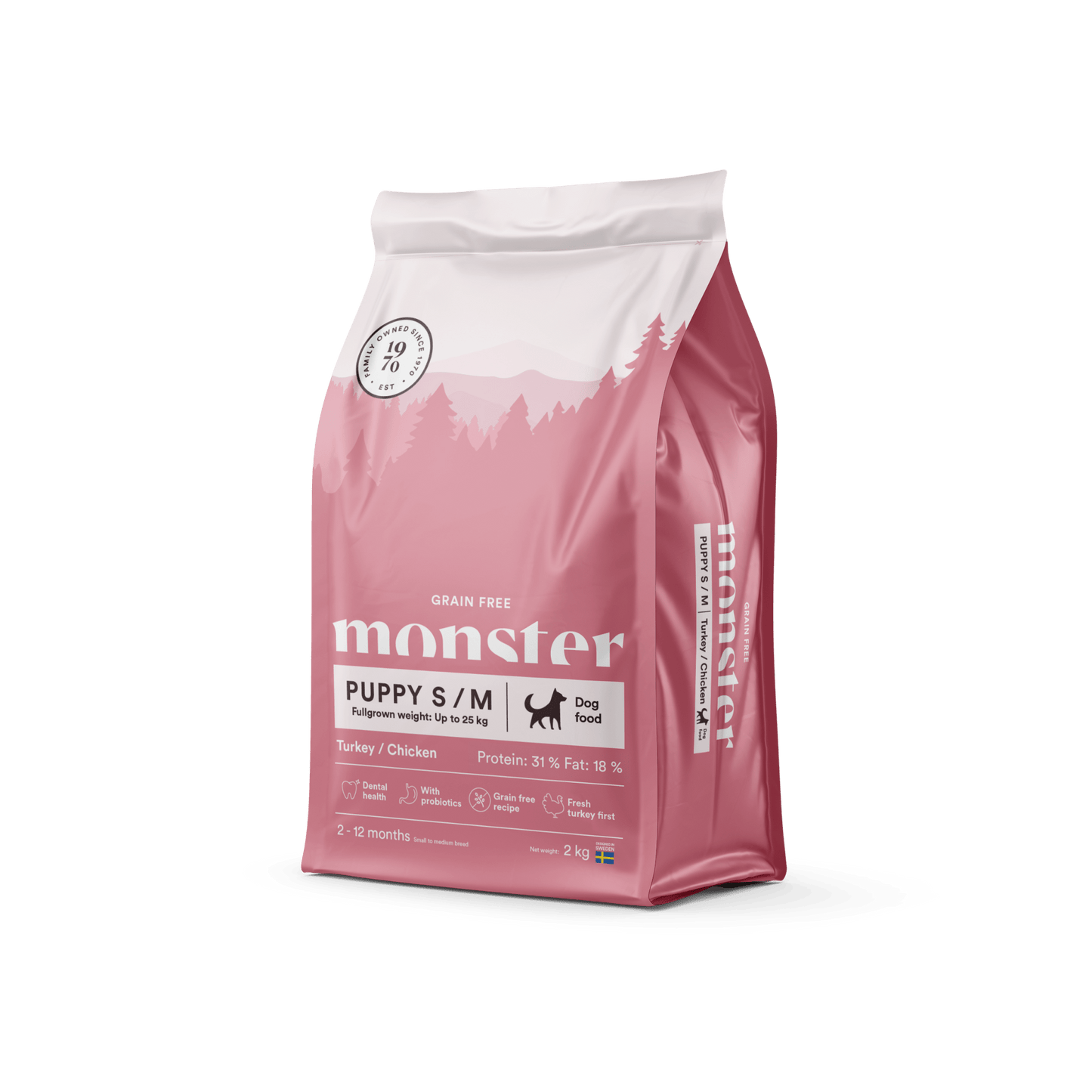 Monster Dog Grain Free Puppy S/M Turkey/Chicken - Handla på Gaston