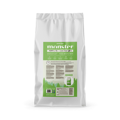 Monster Dog Grain Free Puppy L/XL Lamb/Duck - Handla på Gaston