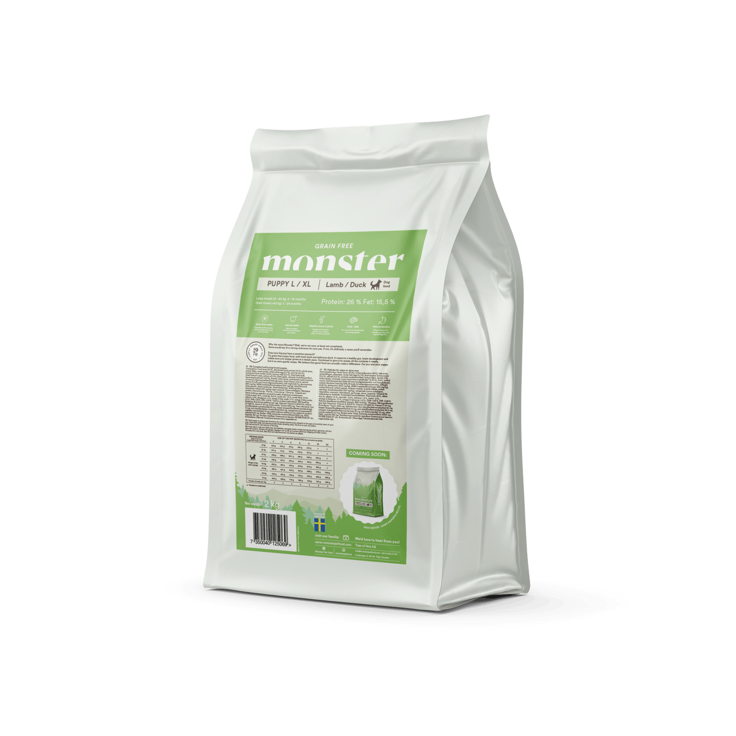 Monster Dog Grain Free Puppy L/XL Lamb/Duck - Handla på Gaston