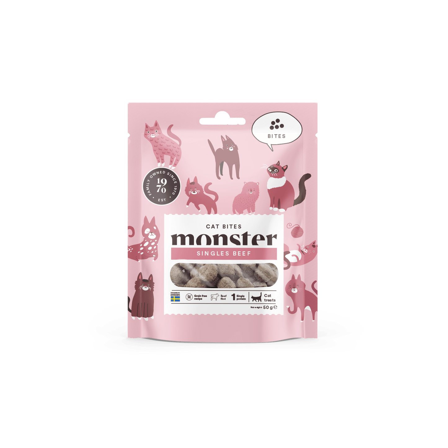 Monster Cat Soft Treats Bites Beef - Handla på Gaston