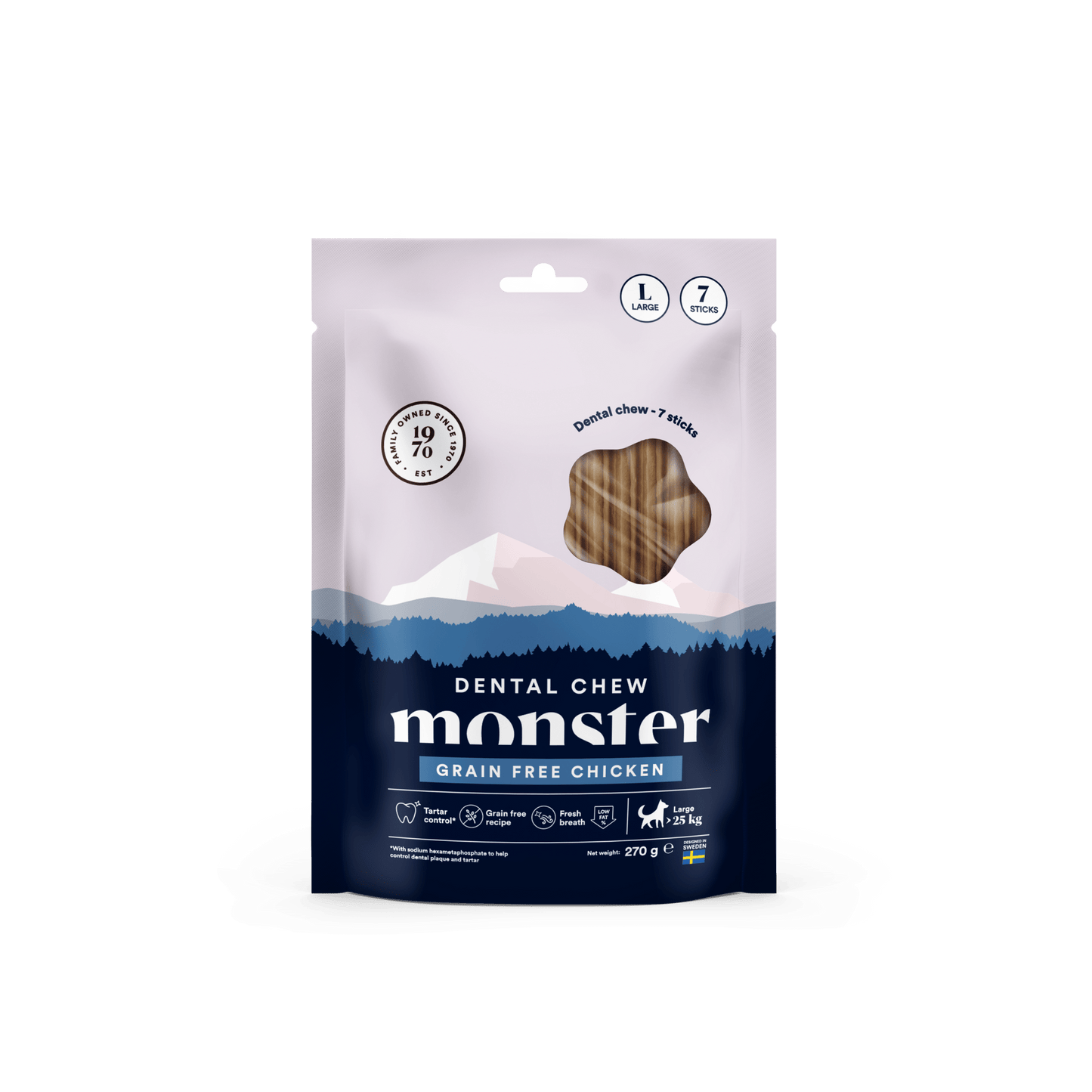 Monster Dog Dental Chew Grain Free Chicken Large - Handla på Gaston