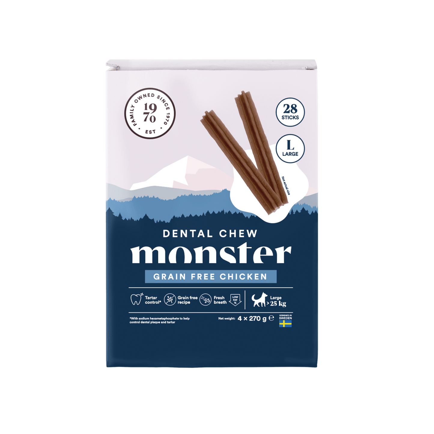 Monster Dog Dental Chew Grain Free Chicken Large - Handla på Gaston