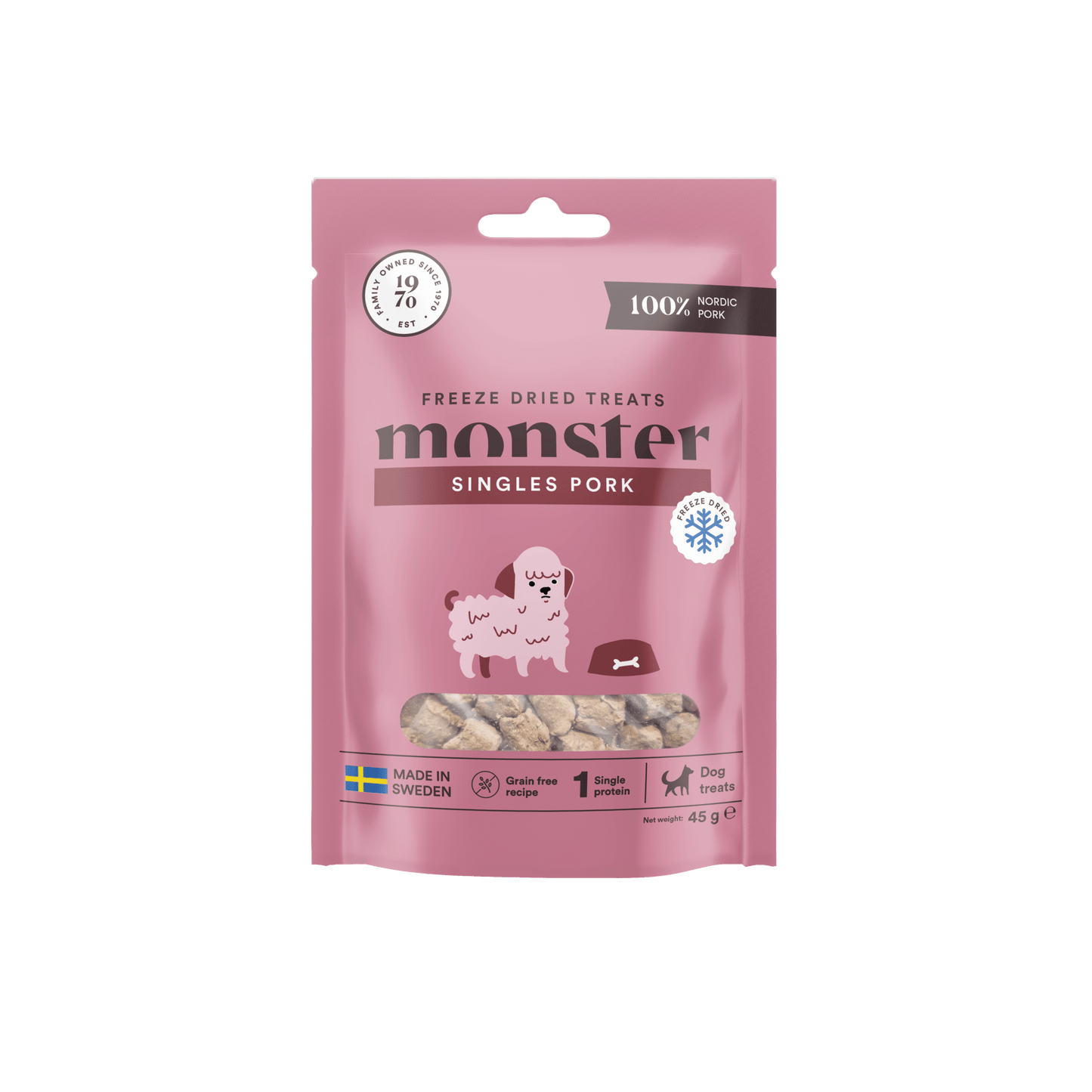 Monster Dog Treats Freeze Dried Pork - Handla på Gaston