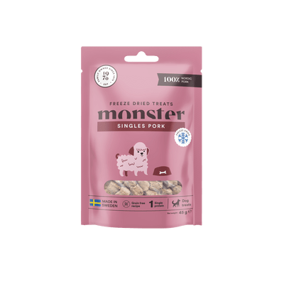Monster Dog Treats Freeze Dried Pork - Handla på Gaston