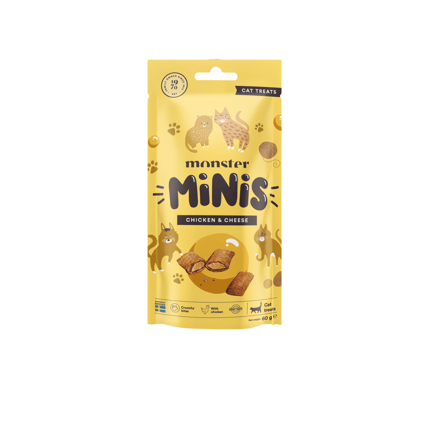 Monster Cat Minis treats Chicken & Cheese - Handla på Gaston