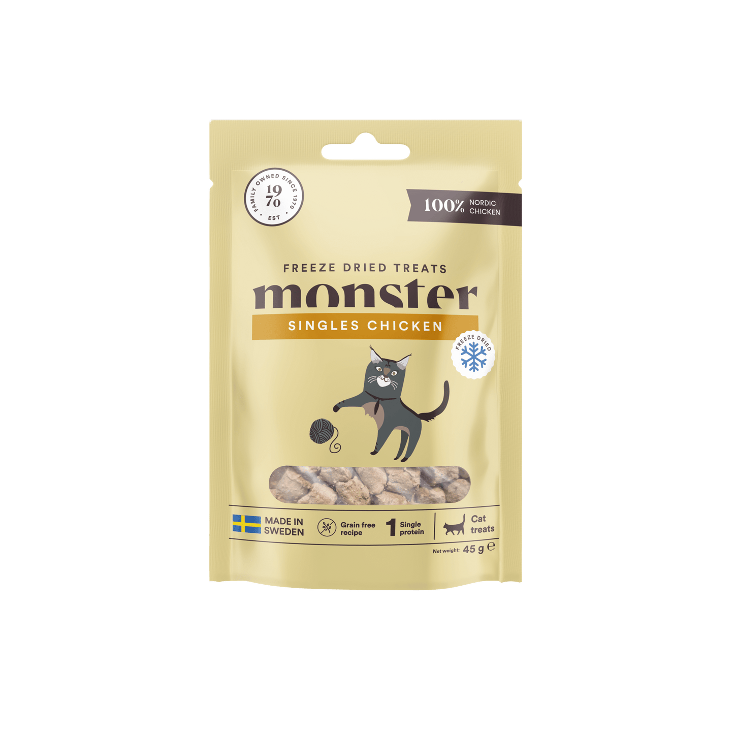 Monster Cat Treats Freeze Dried Chicken - Handla på Gaston