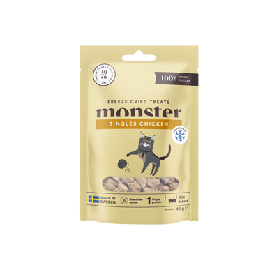 Monster Cat Treats Freeze Dried Chicken - Handla på Gaston
