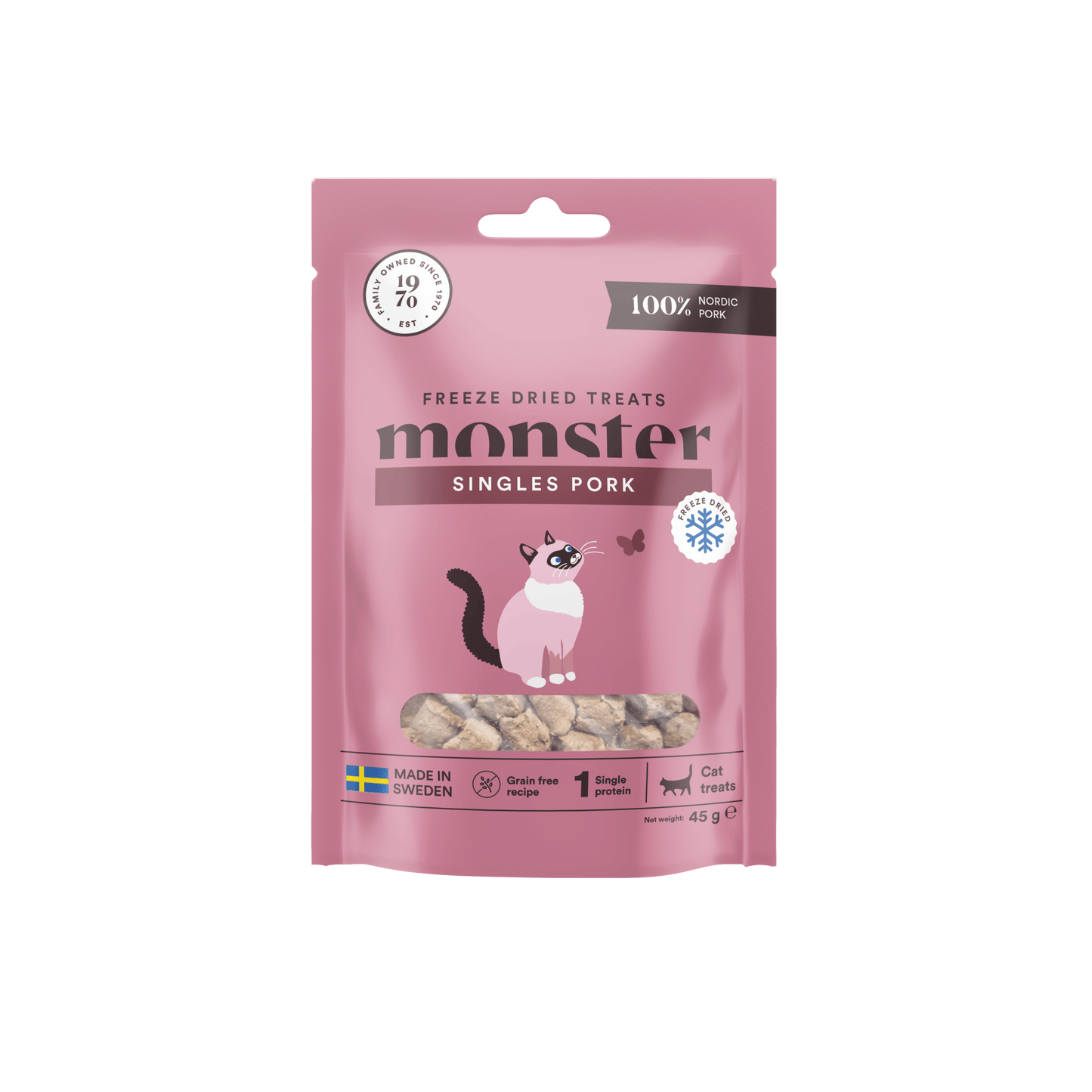 Monster Cat Treats Freeze Dried Pork - Handla på Gaston