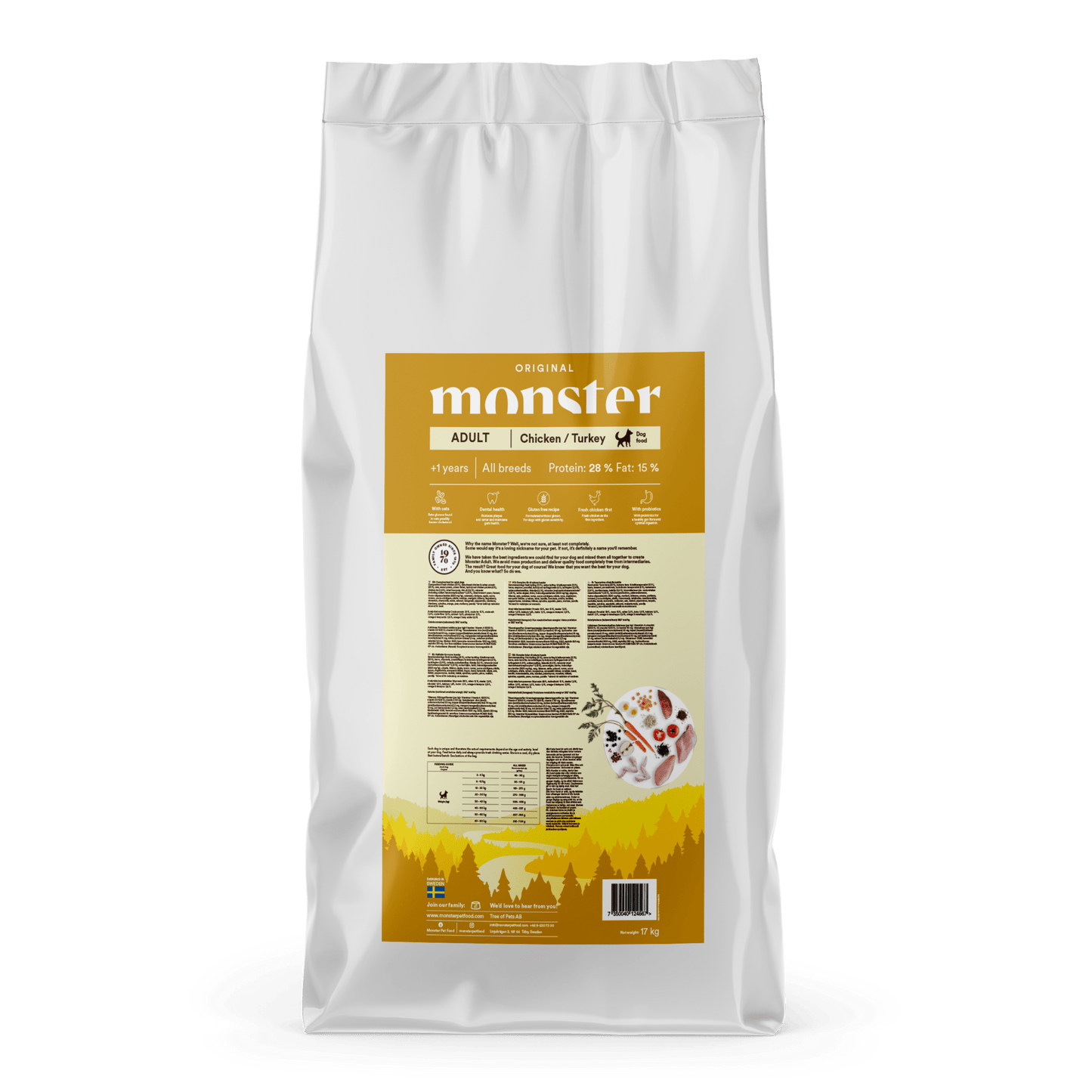 Monster Dog Original Adult Chicken/Turkey - Handla på Gaston