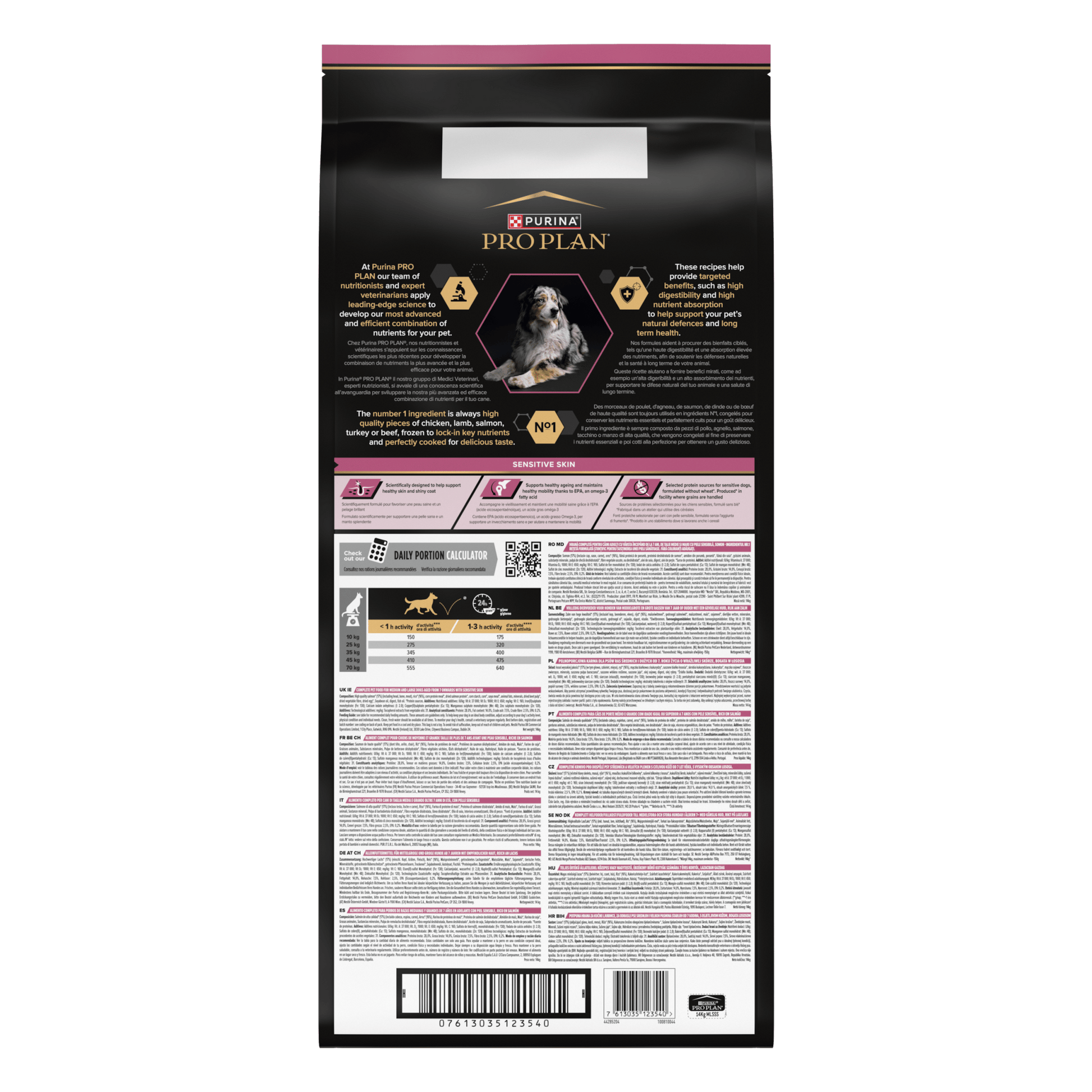 PURINA PRO PLAN Medium & Large Adult Dog 7+ Sensitive Skin Rikt på lax - Handla på Gaston