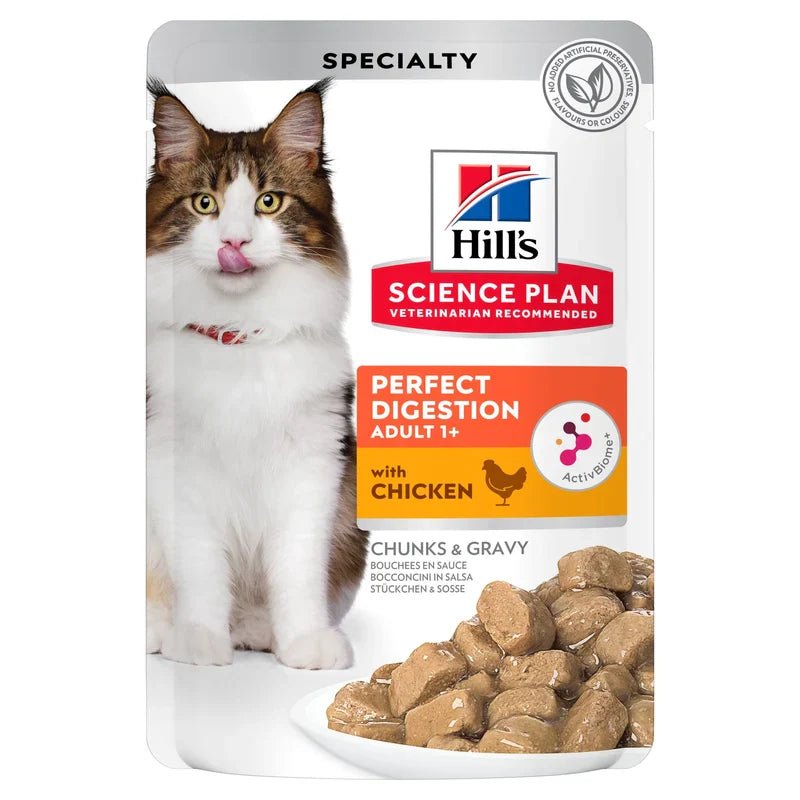 HILL'S SCIENCE PLAN Perfect Digestion Adult 1+ våtfoder med kyckling för katt - flerpack - Handla på Gaston