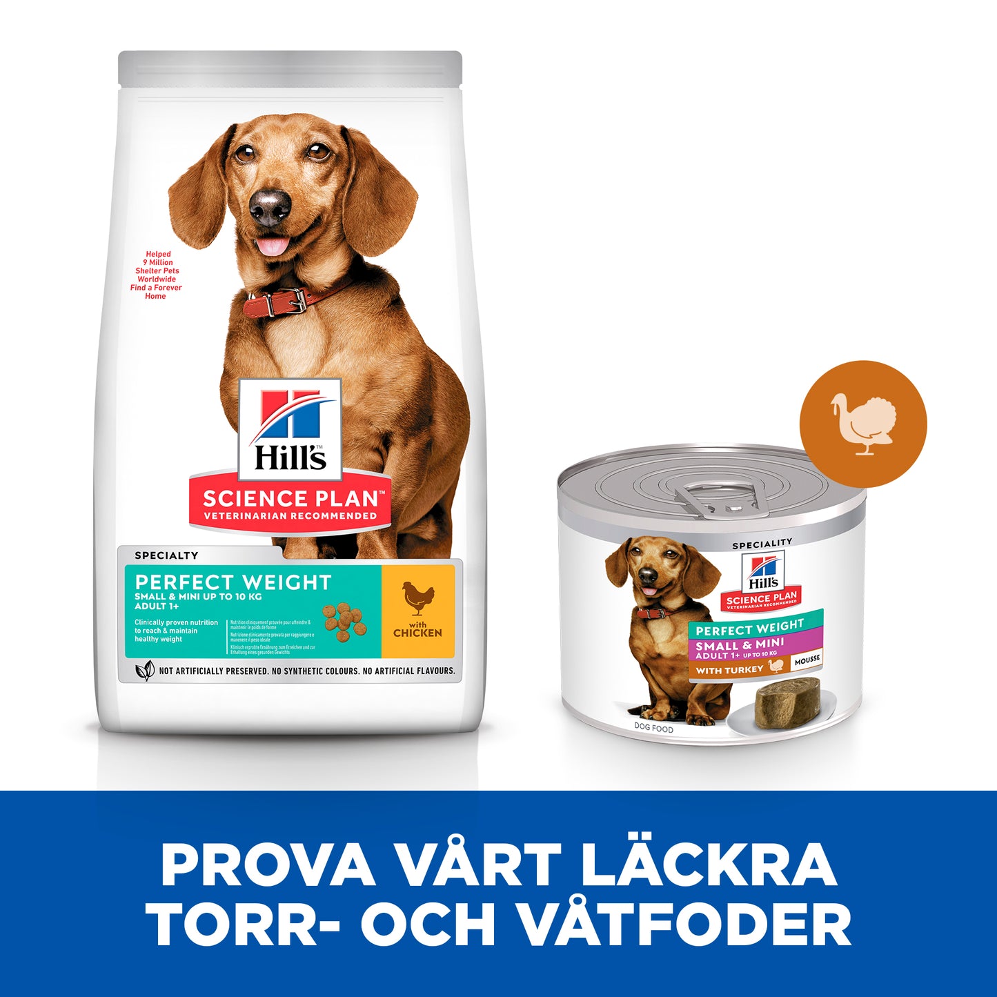 Hill's Science Plan Perfect Weight Adult Small & Mini mousse med kalkon - Handla på Gaston