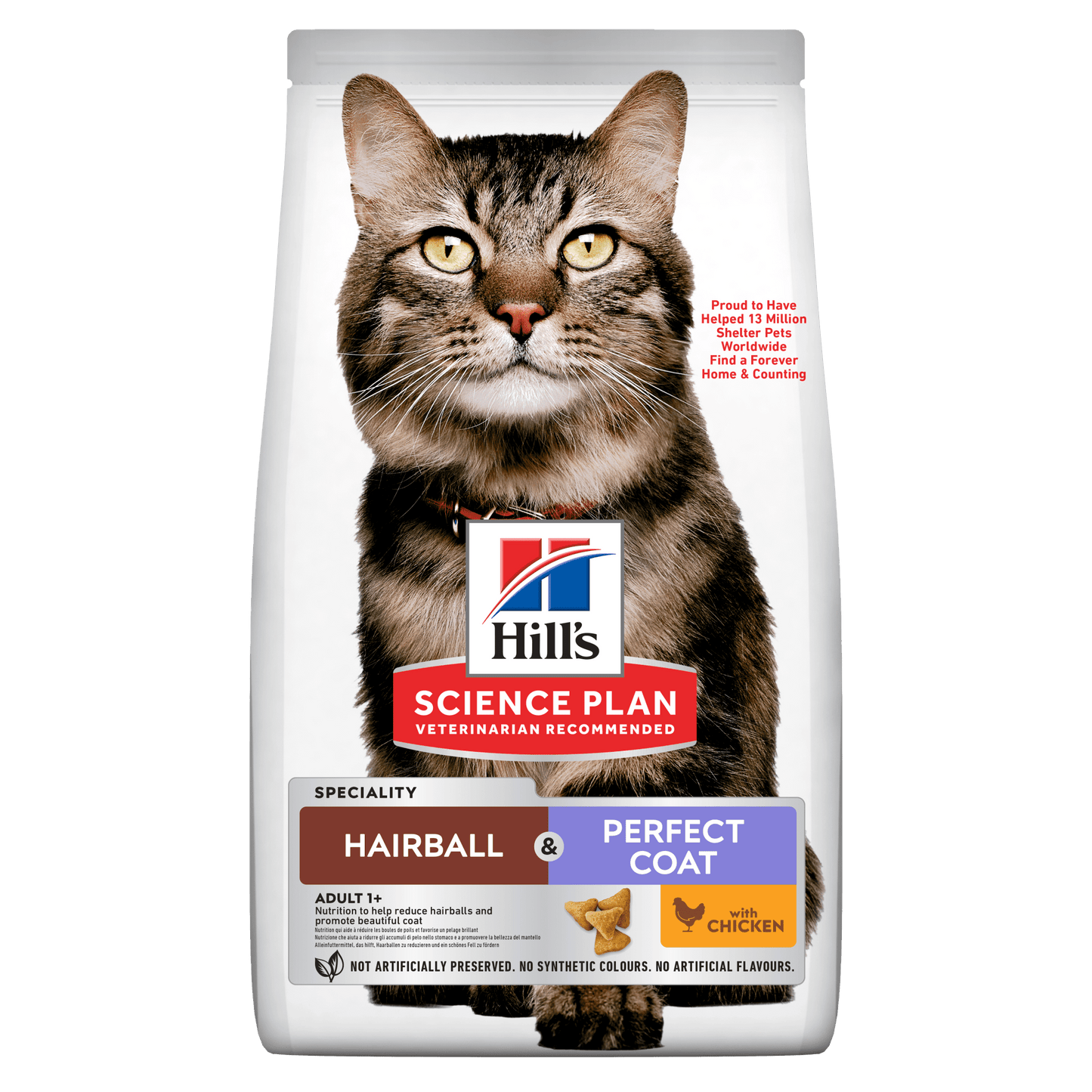Hill's Science Plan Hairball & Perfect Coat kattfoder med kyckling för vuxna katter - Handla på Gaston