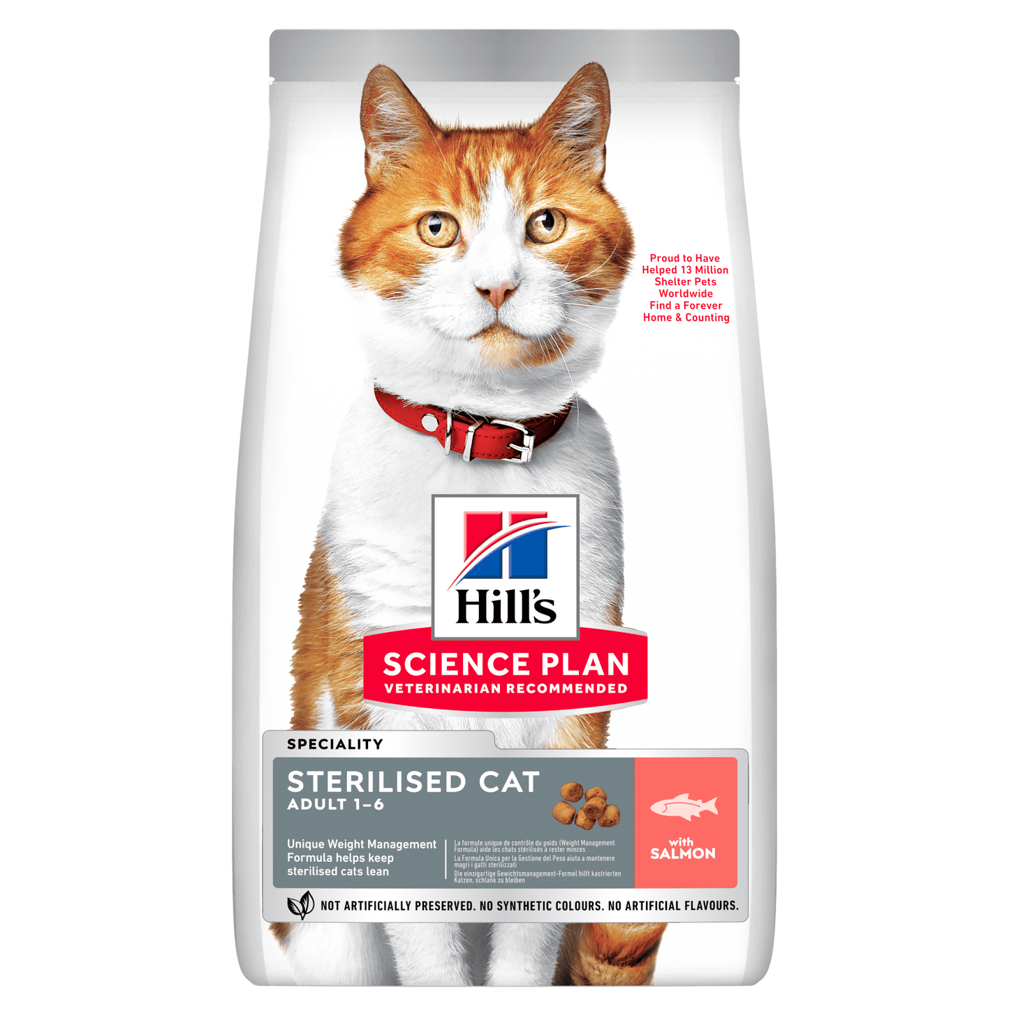Hill's Science Plan Sterilised Cat torrfoder med lax för fullvuxna katter - Handla på Gaston
