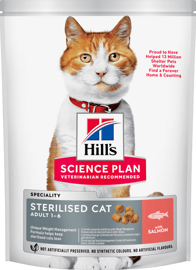 Hill's Science Plan Sterilised Cat torrfoder med lax för fullvuxna katter - Handla på Gaston