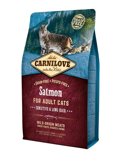 Carnilove Cat Salmon Adult Sensitive Long Hair - Handla på Gaston