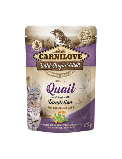 Carnilove Cat Pouch Quail Dandelion Sterilized - Handla på Gaston