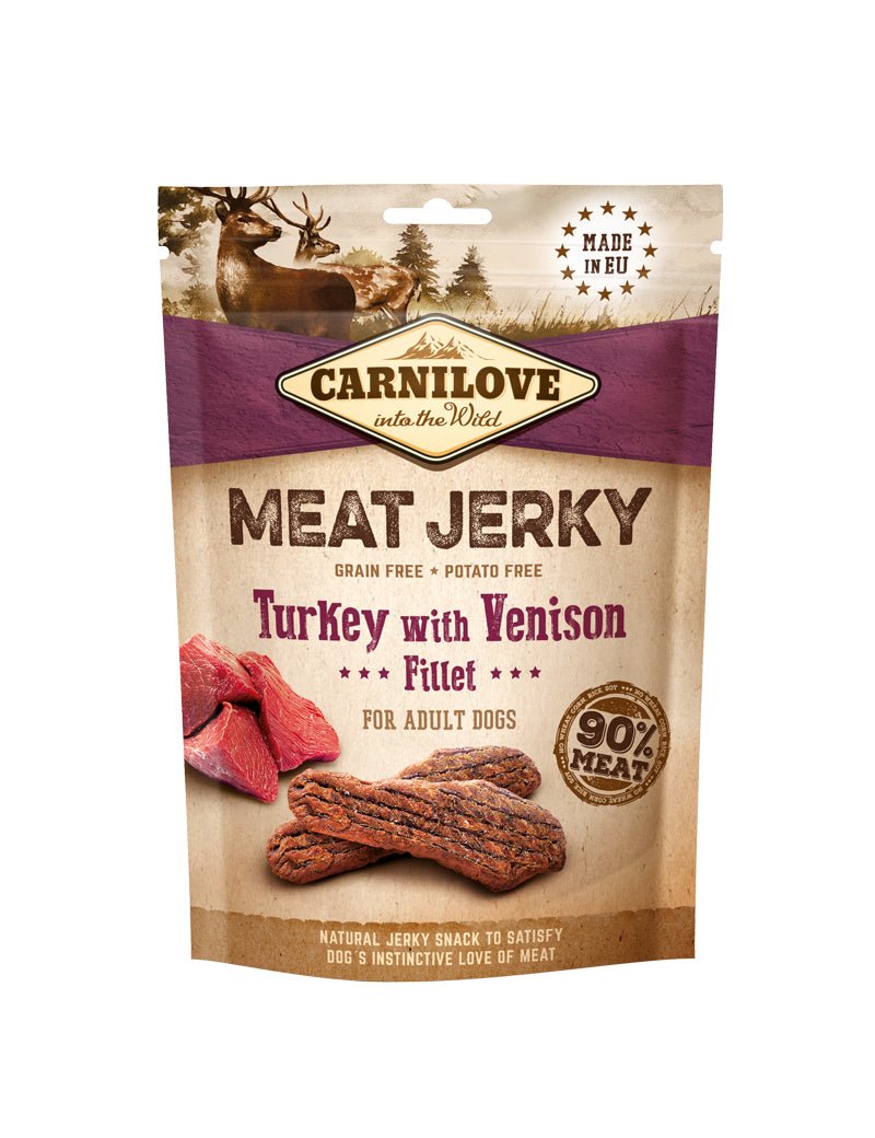 Carnilove Jerky Turkey With Venison Fillet - Handla på Gaston