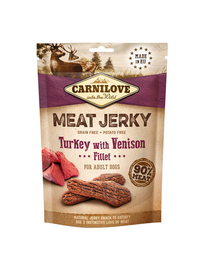Carnilove Jerky Turkey With Venison Fillet - Handla på Gaston
