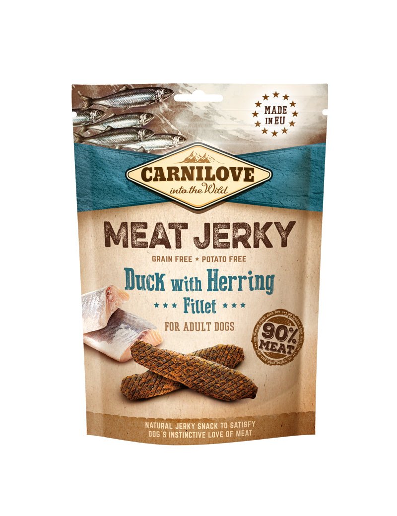 Carnilove Jerky Duck With Herring Fillet - Handla på Gaston