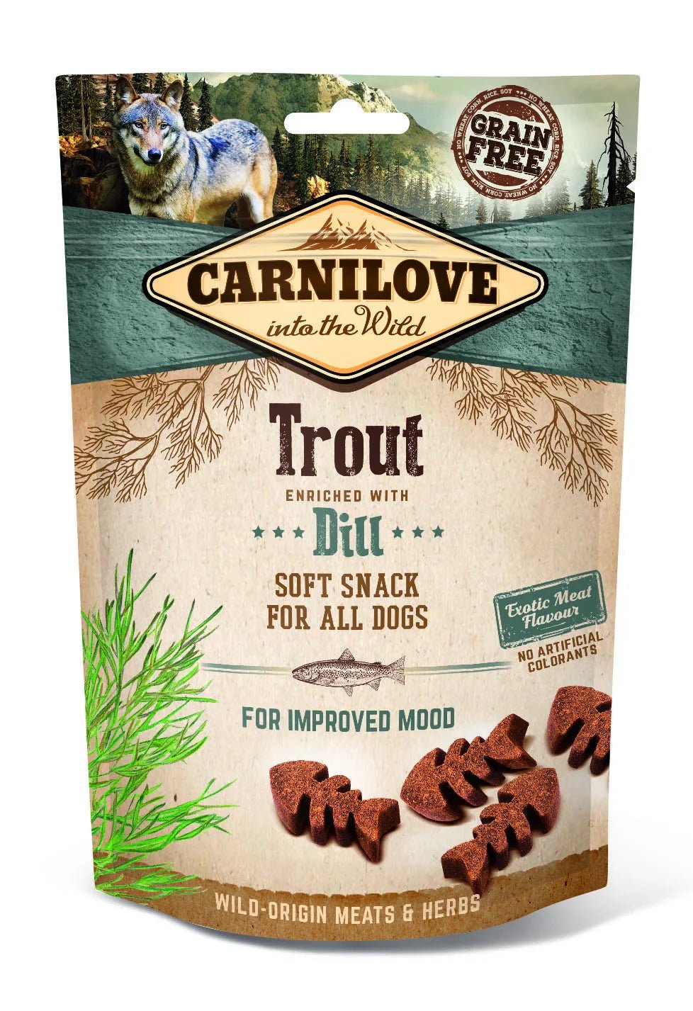 Dog Semi Moist Snack Trout w Dill - Handla på Gaston