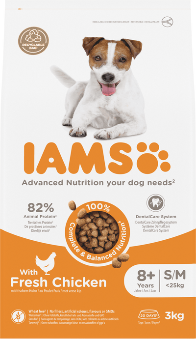 Iams Dog Senior Small & Medium Chicken - Handla på Gaston