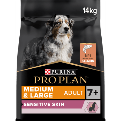 PURINA PRO PLAN Medium & Large Adult Dog 7+ Sensitive Skin Rikt på lax - Handla på Gaston