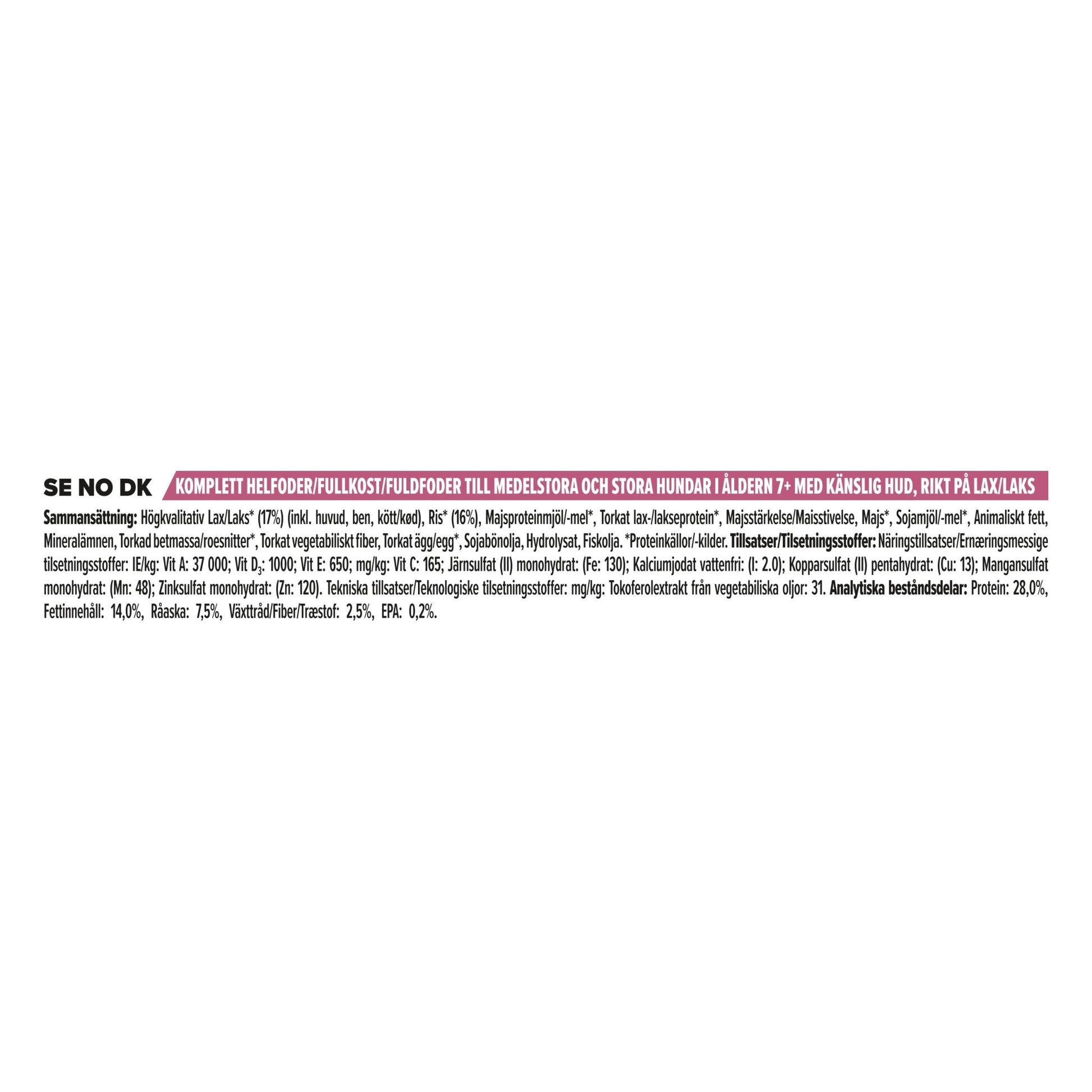 PURINA PRO PLAN Medium & Large Adult Dog 7+ Sensitive Skin Rikt på lax - Handla på Gaston