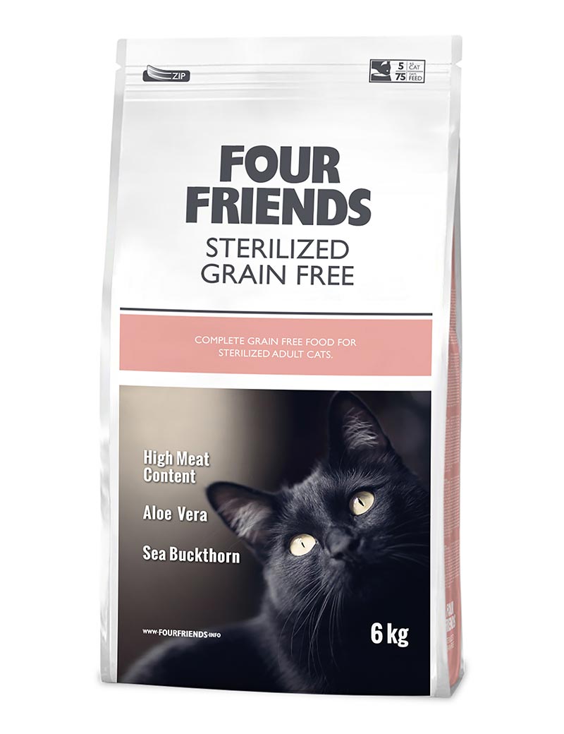 FourFriends Cat Grain Free Sterilized - Handla på Gaston