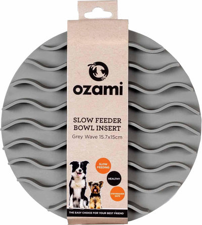 OZAMI Slow Feeder Bowl Insert Grey Wave - Handla på Gaston