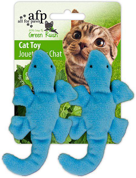 ALL FOR PAWS Green Rush Gecko Med Catnip 6Cm Mix Färg