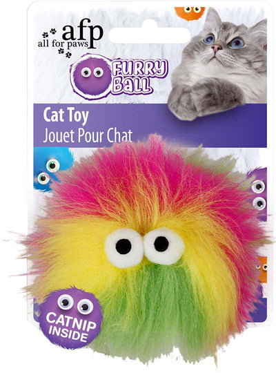 ALL FOR PAWS Furry Ball - Fluffyball Gul - Handla på Gaston