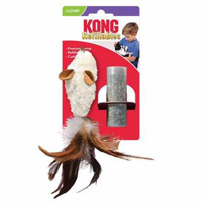 Kong Refillable Feather Mouse - Handla på Gaston
