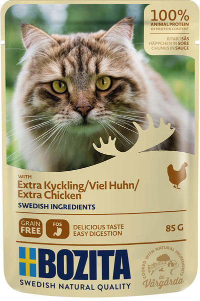 Bozita Feline Extra kyckling i sås Pouch - Handla på Gaston
