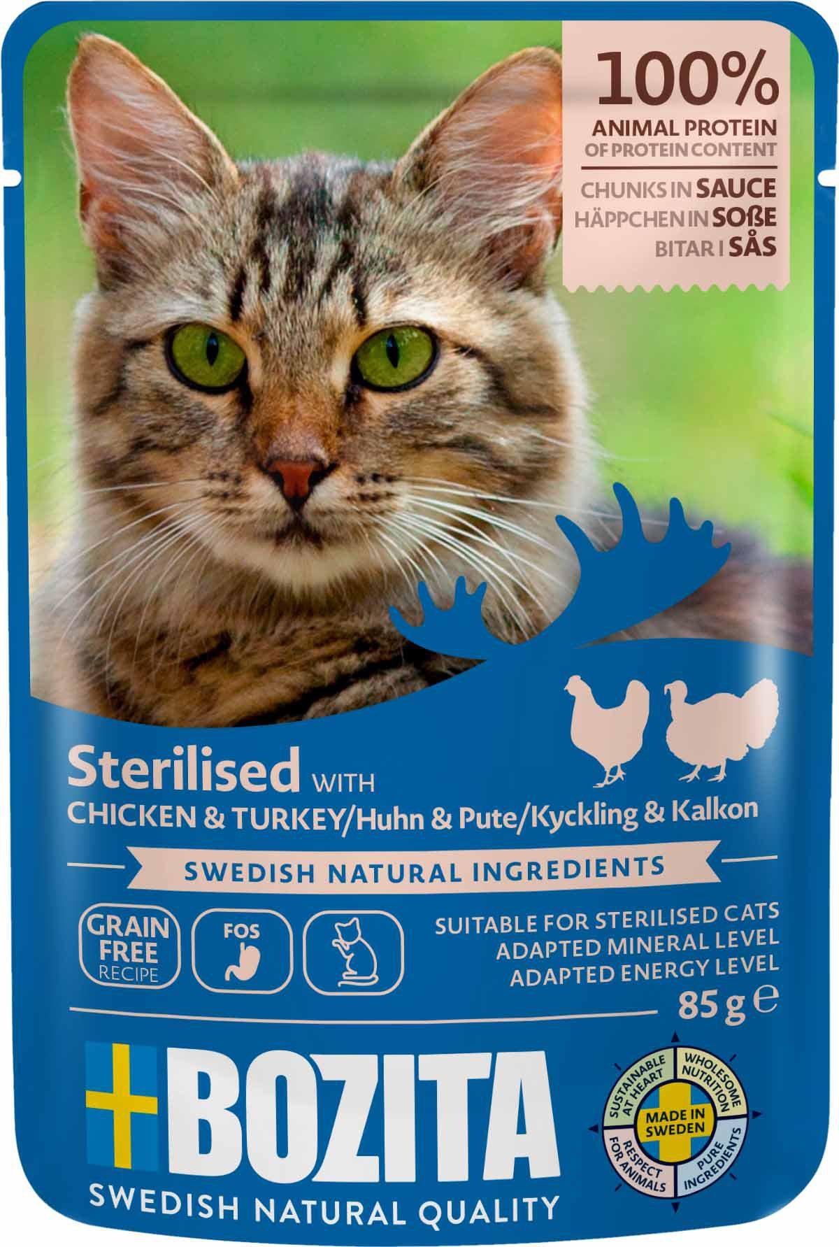 Bozita Feline Chunks In Sauce Sterilized - Handla på Gaston