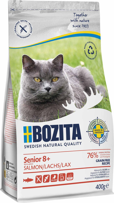 Bozita Grain Free Senior 8+ Salmon - Handla på Gaston