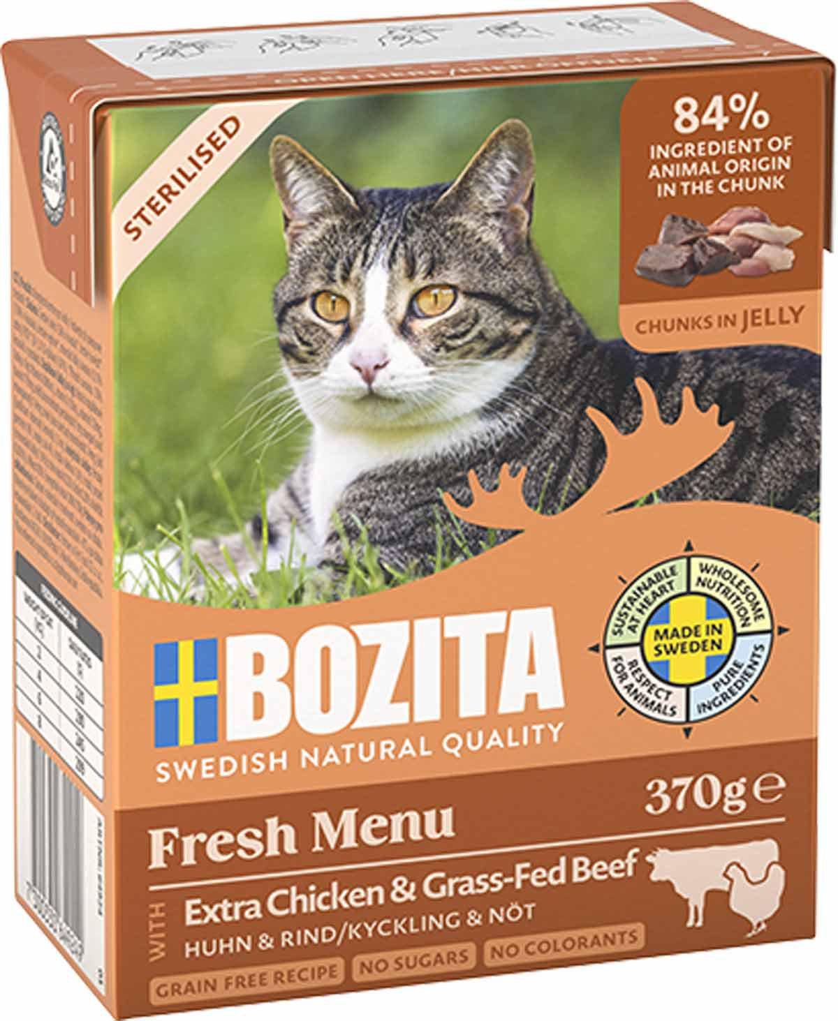 Bozita Sterilised Bitar i Gelé Kyckling & Nötkött - Handla på Gaston
