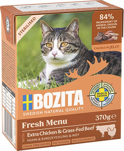 Bozita Sterilised Bitar i Gelé Kyckling & Nötkött - Handla på Gaston