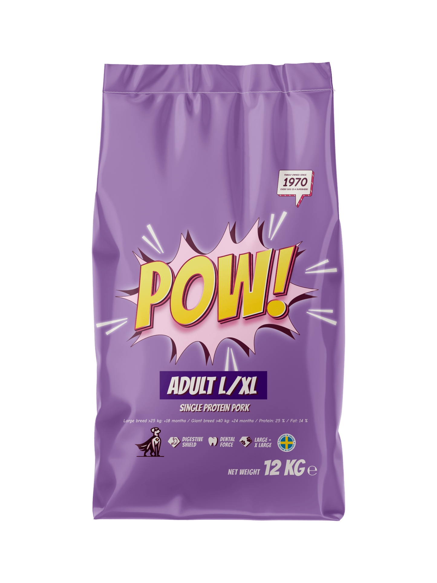 POW! Dog Adult Large / X - Large Pork - Handla på Gaston