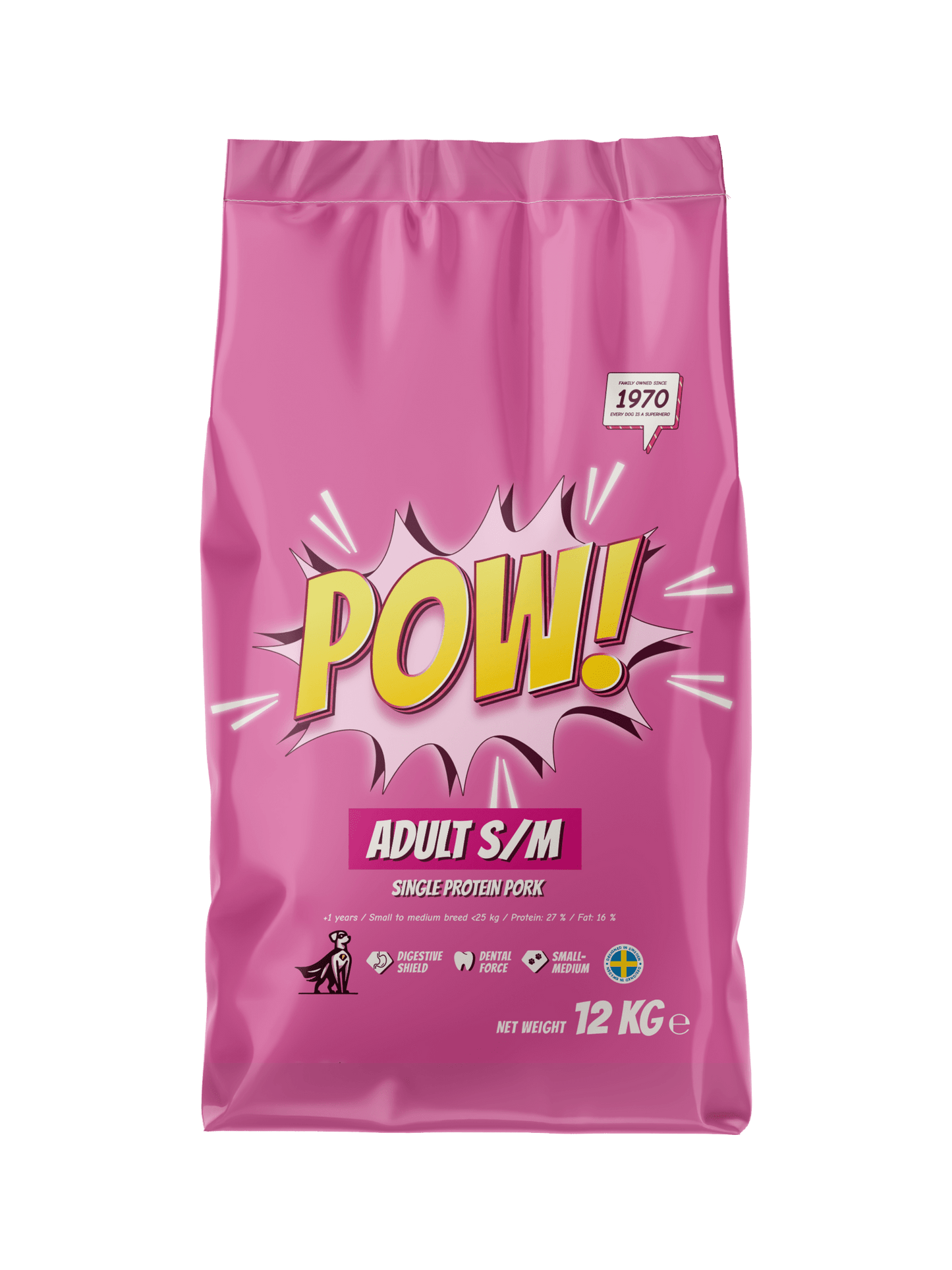 POW! Dog Adult Small / Medium Pork - Handla på Gaston