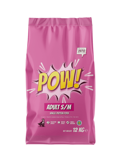 POW! Dog Adult Small / Medium Pork - Handla på Gaston