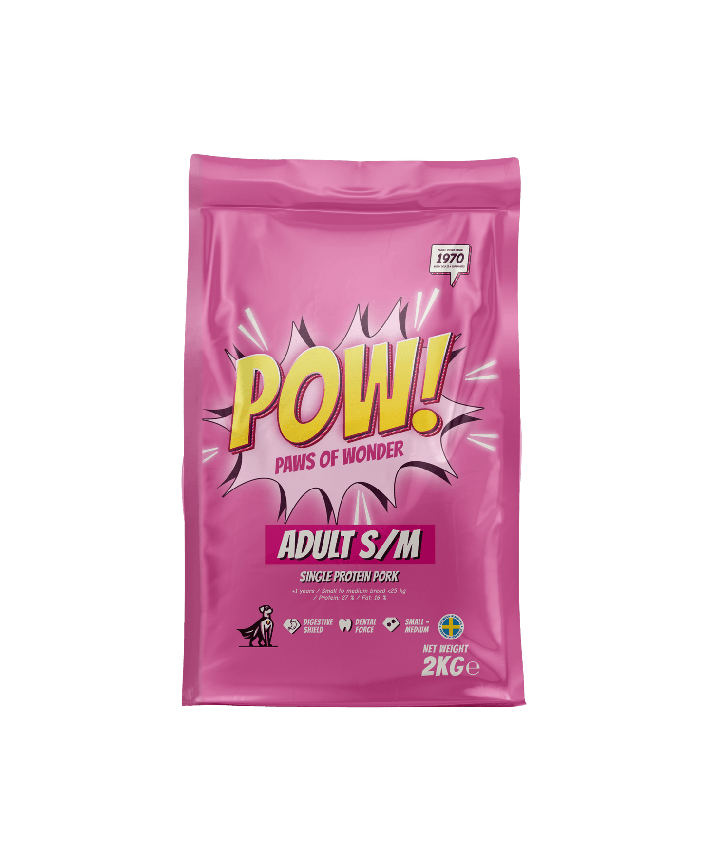 POW! Dog Adult Small / Medium Pork - Handla på Gaston